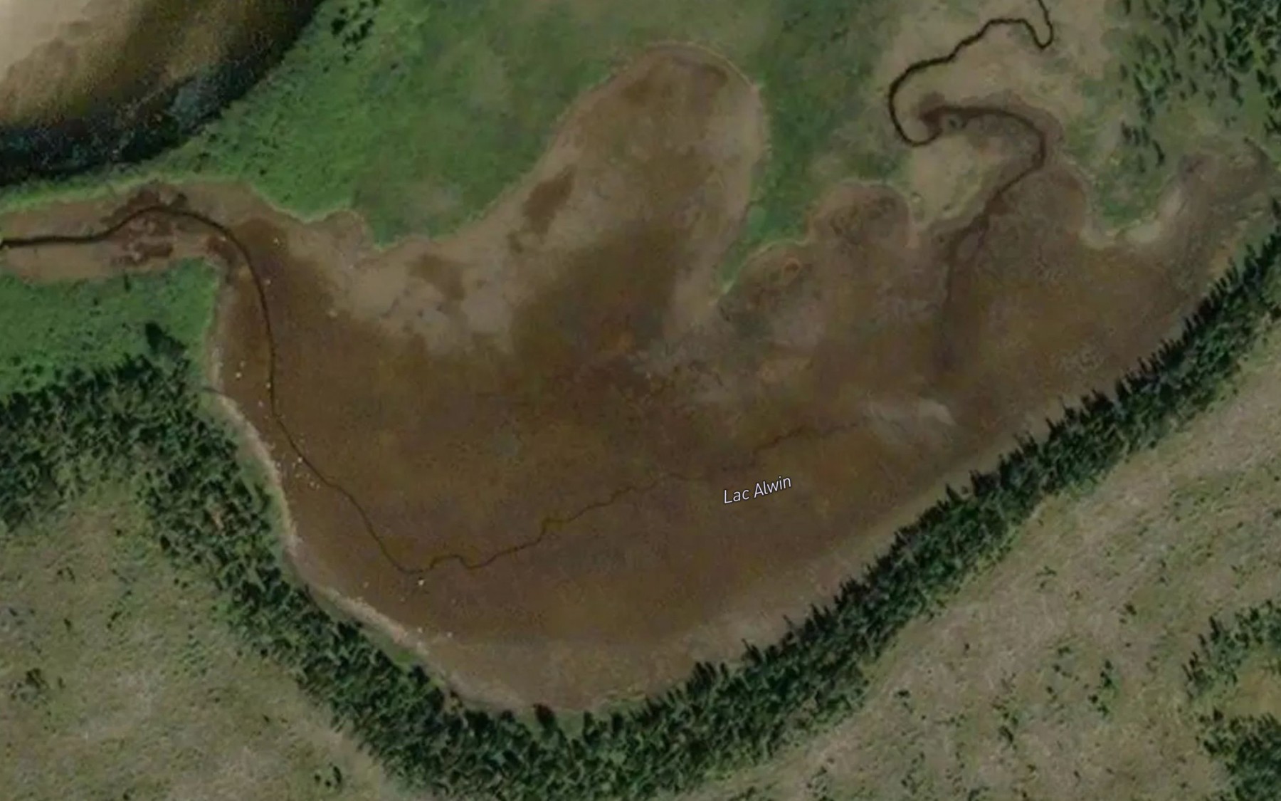 Satellite map of the Lac Alwin