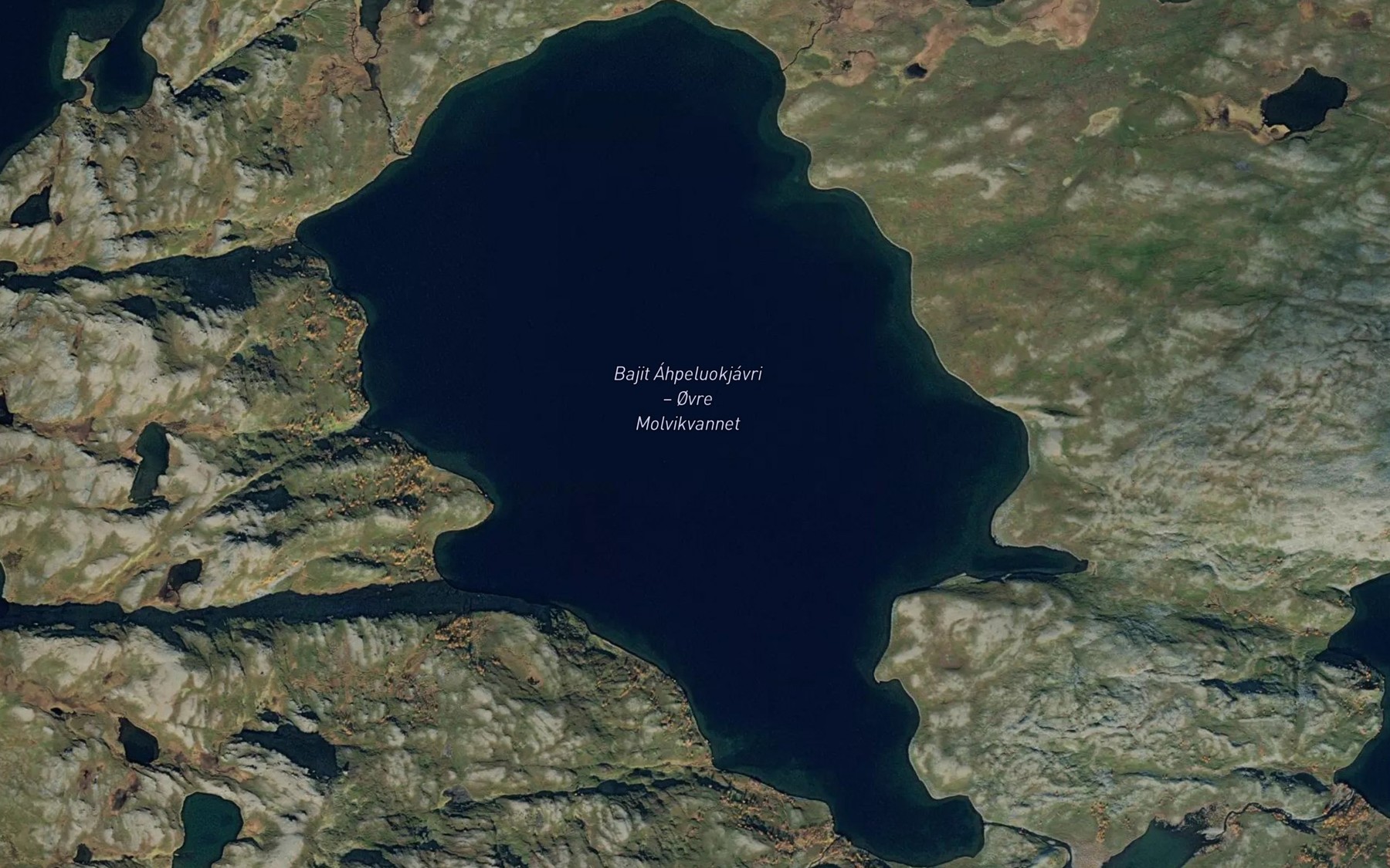 Satellite map of the Appeluokjavri,bajit