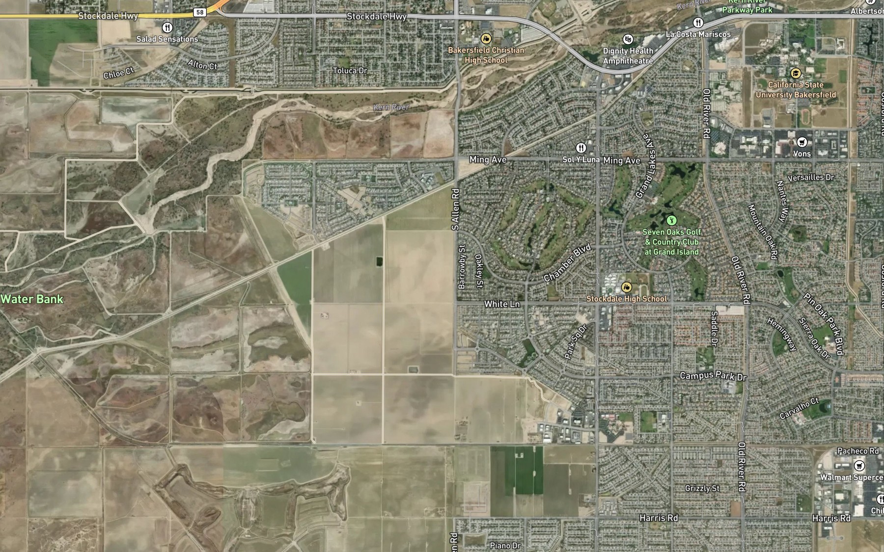 Satellite map of the James Canal