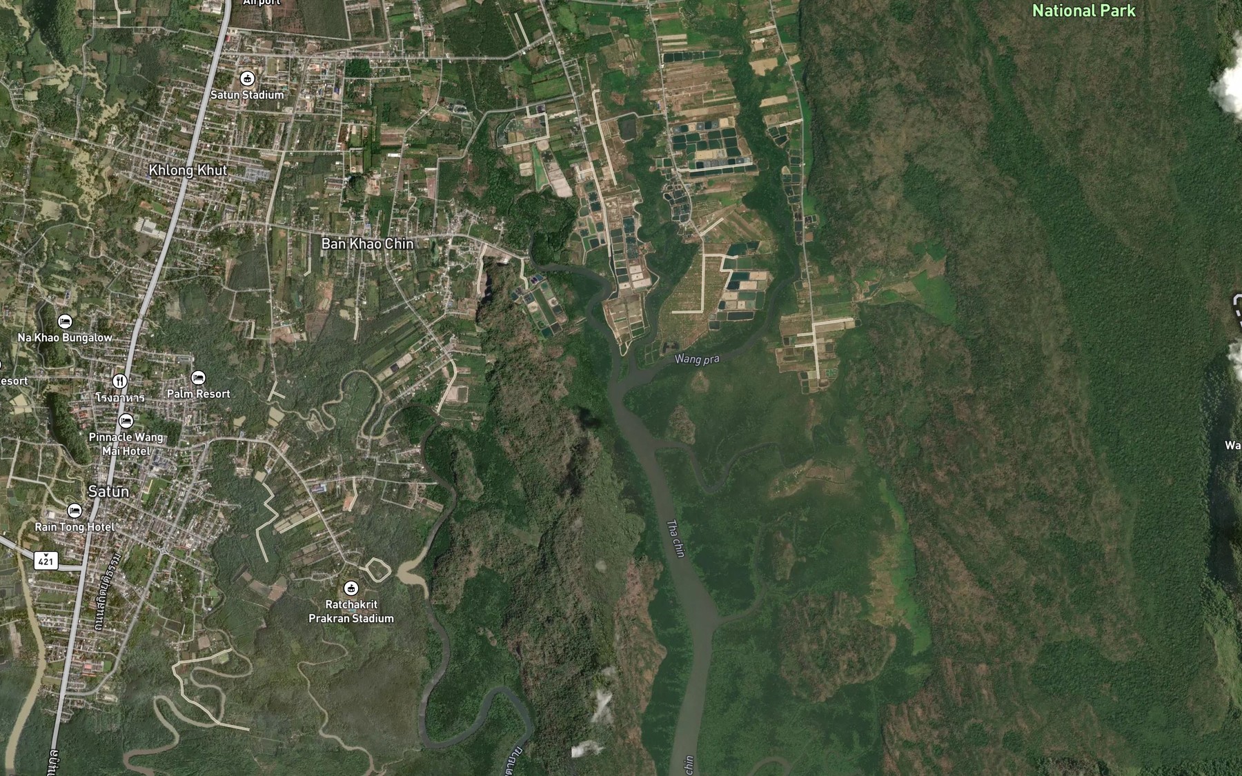 Satellite map of the Khlong Wang Pra