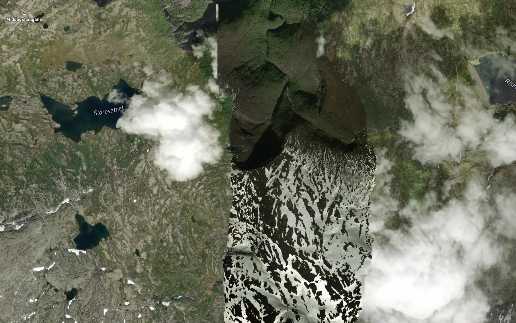 Satellite map of the Smorholefossen