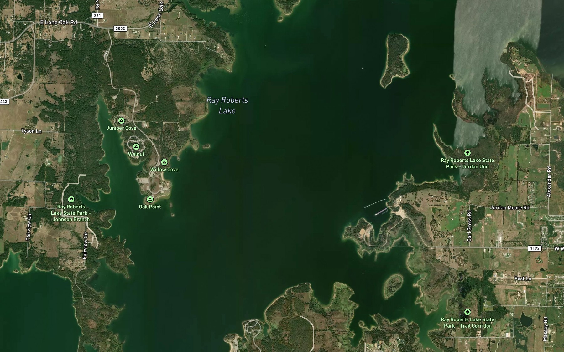 Satellite map of the Walnut Branch