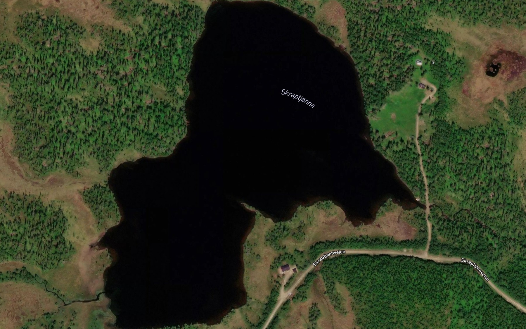 Satellite map of the Skraptjorna