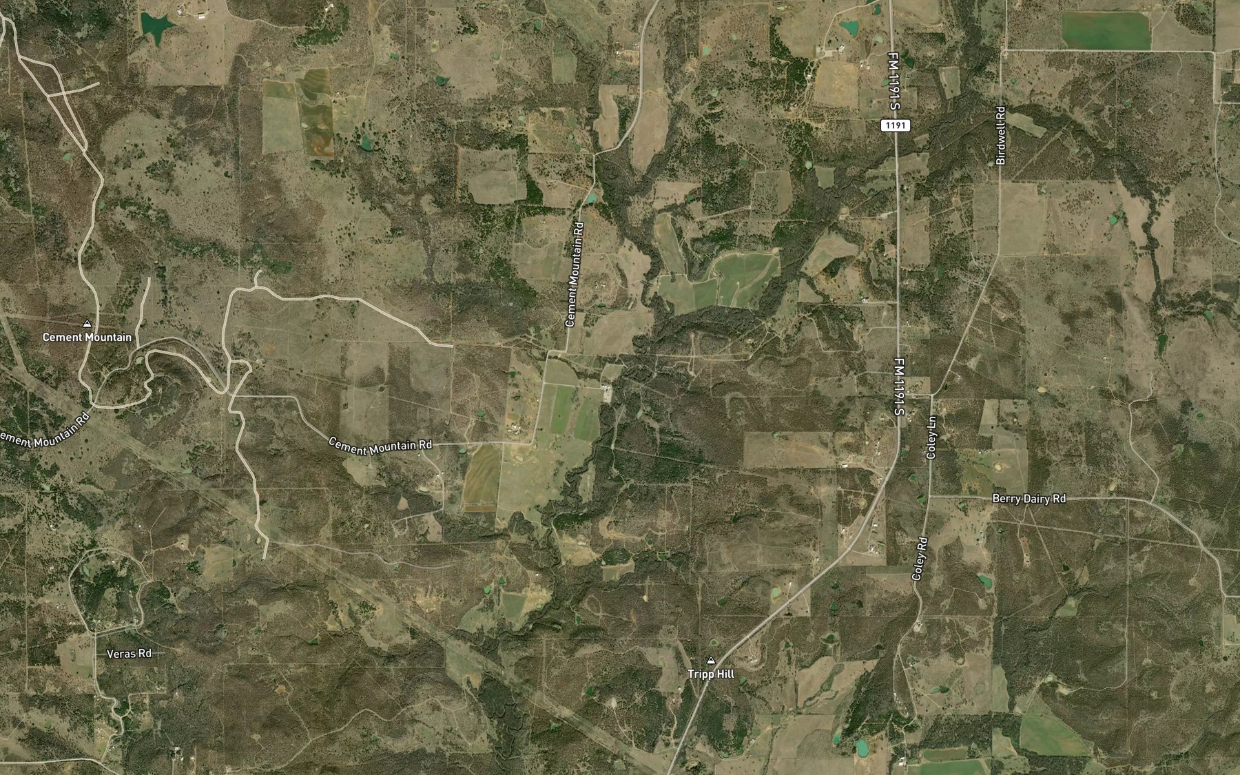 Satellite map of the McCumber Branch