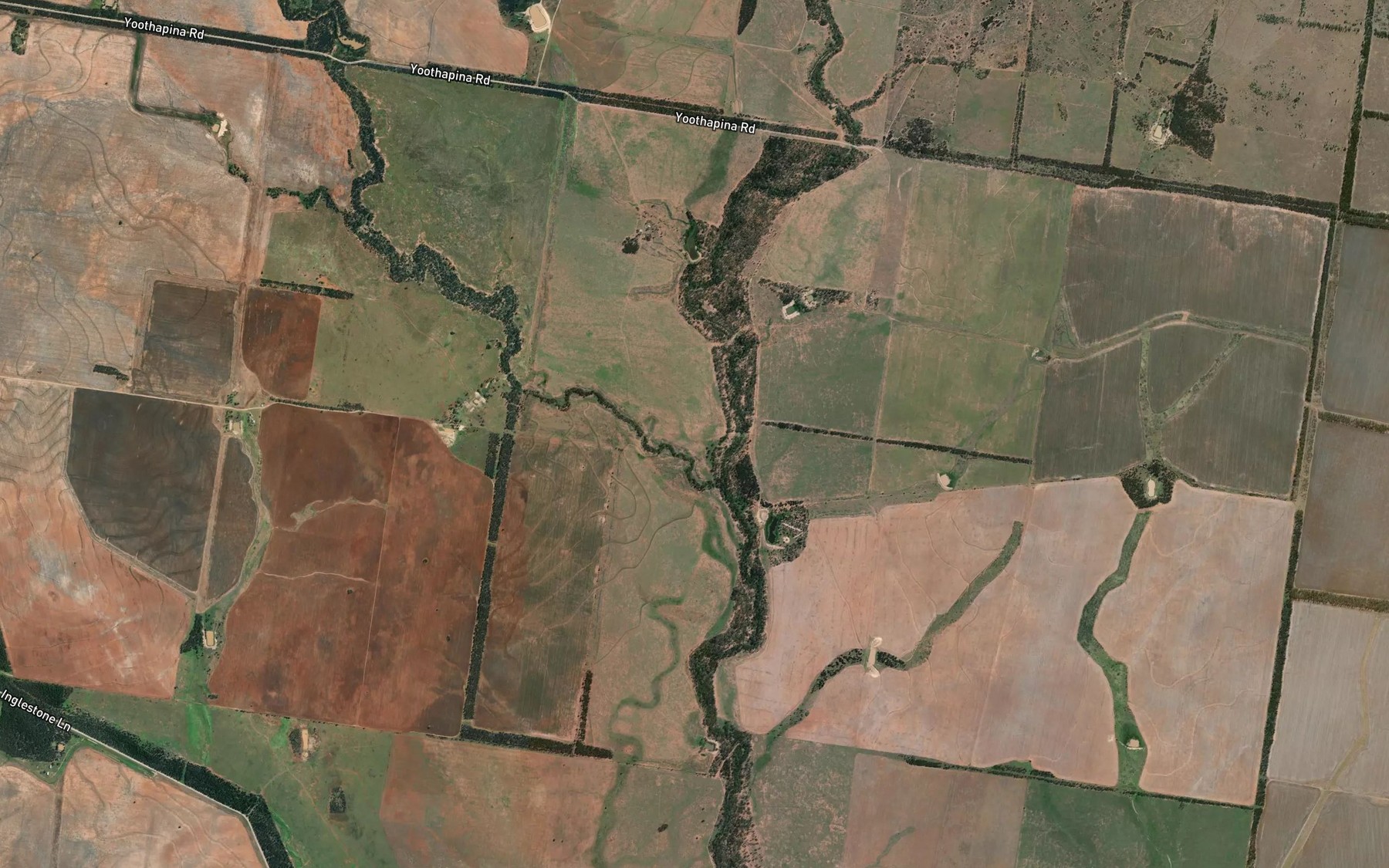 Satellite map of the Glenferrie Creek