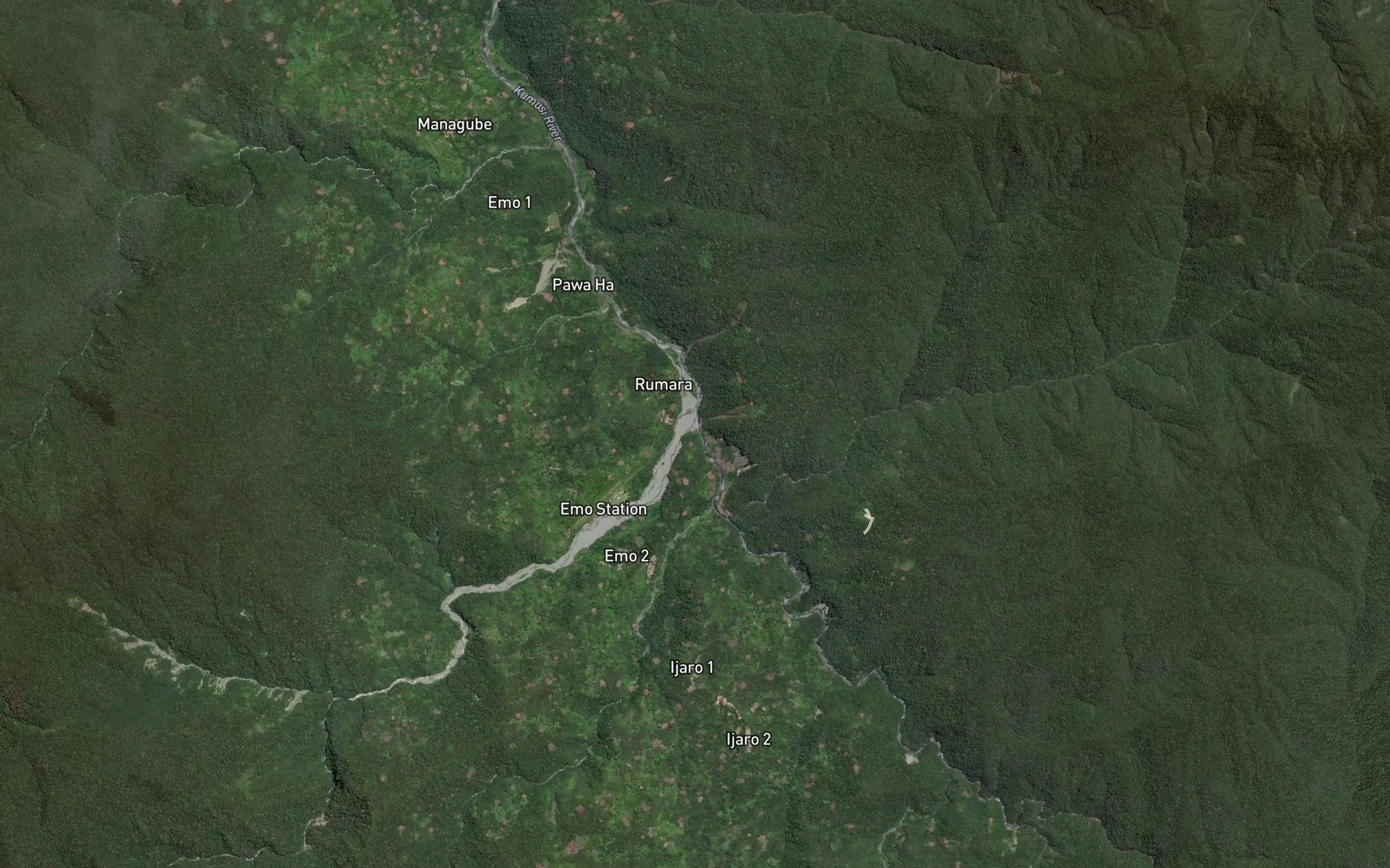 Satellite map of the Jomi River