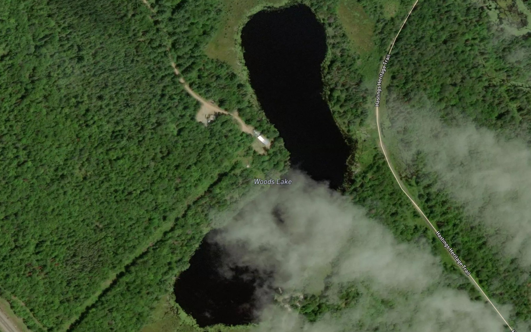 Satellite map of the Woods Lake