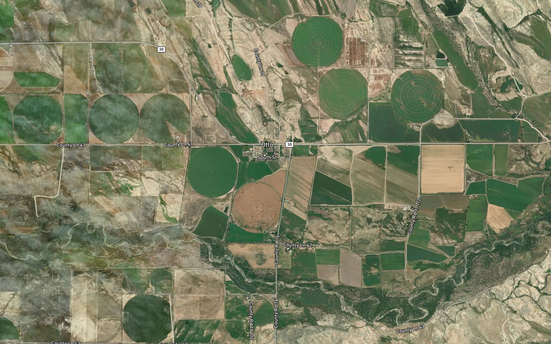 Satellite map of the Wood and Burnett Ditch