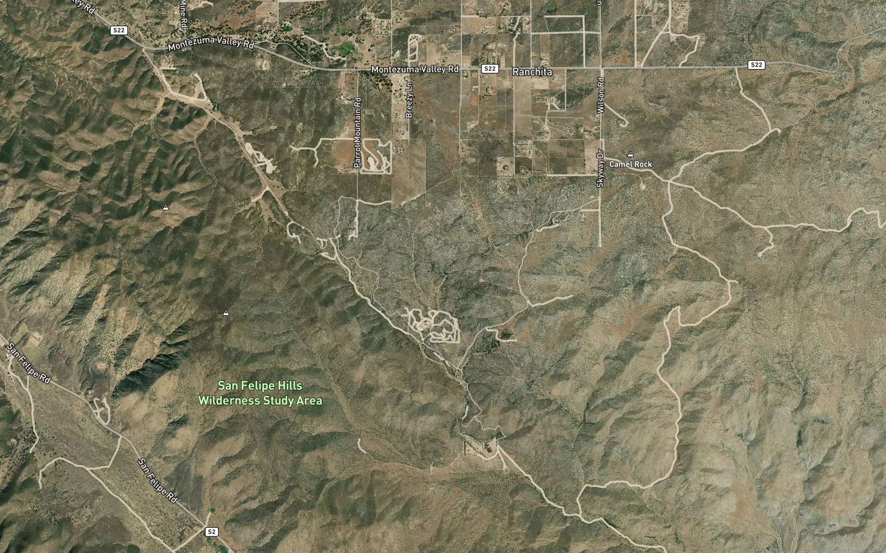 Satellite map of the Lost Spring