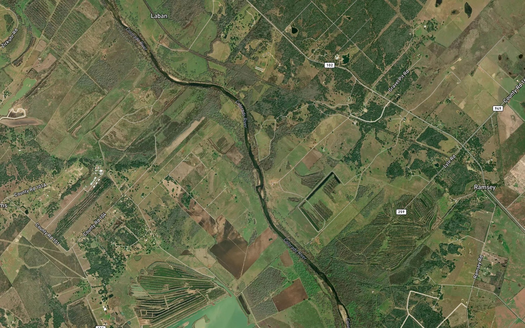 Satellite map of the Allen Branch