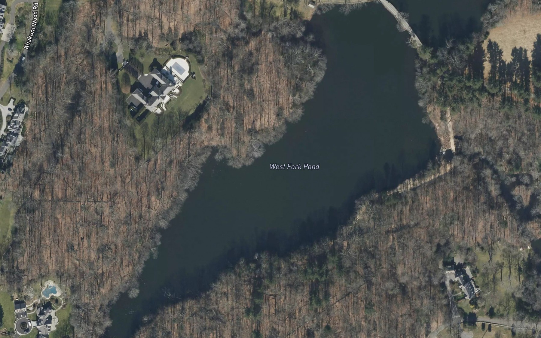 Satellite map of the West Fork Pond