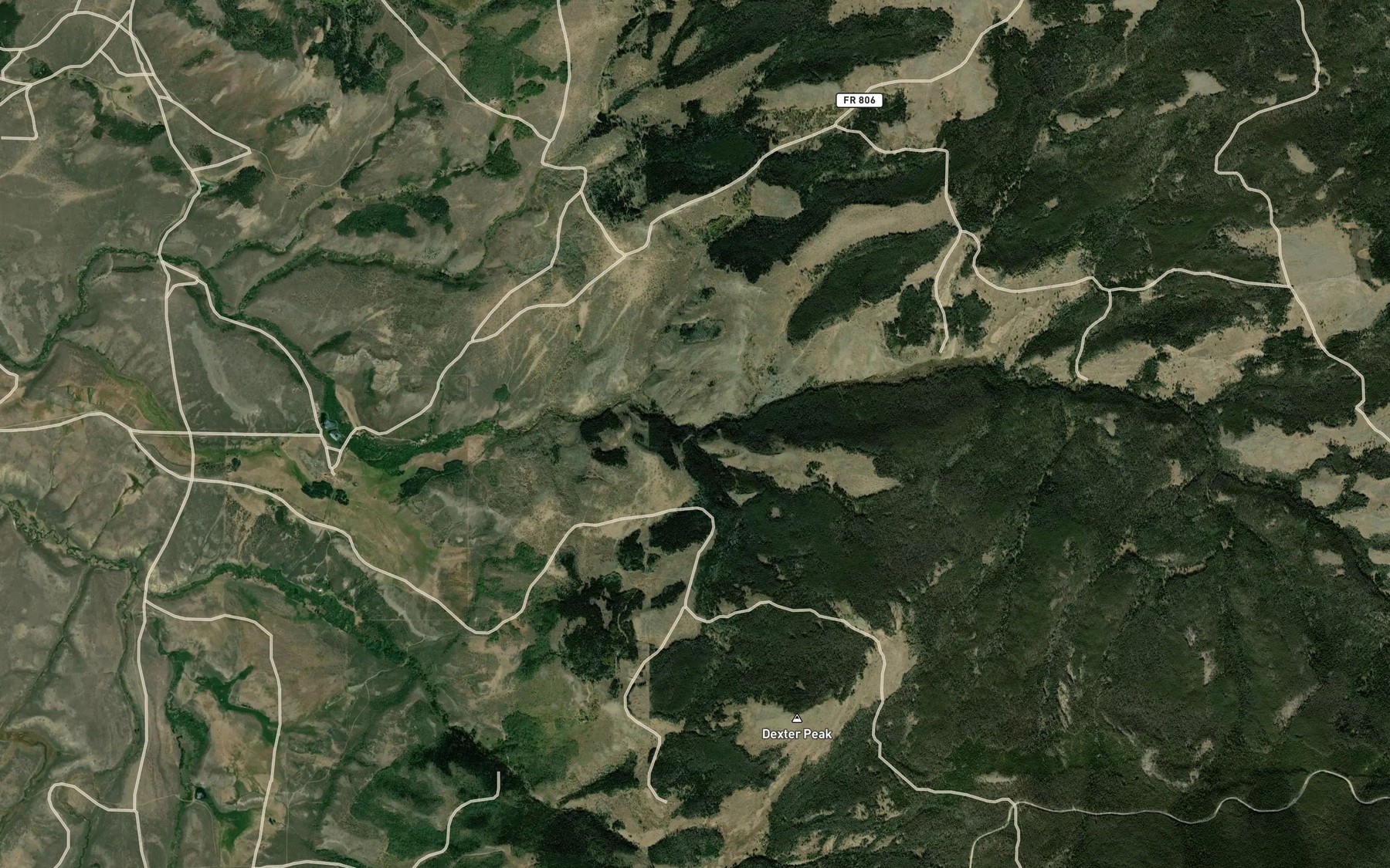Satellite map of the Mexican Creek