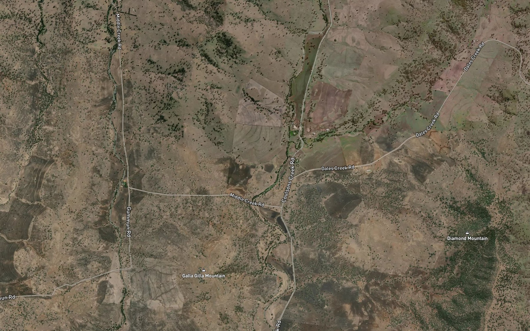 Satellite map of the Dales Creek