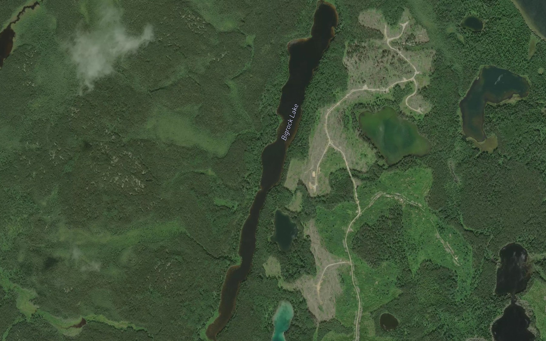 Satellite map of the Bigrock Lake