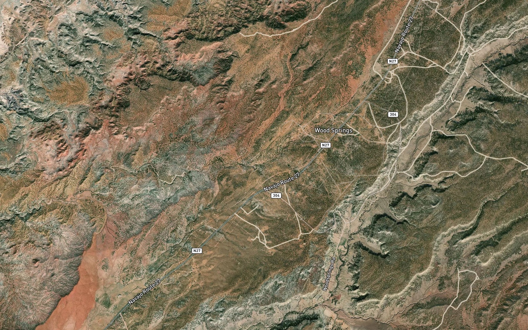 Satellite map of the Wood Spring