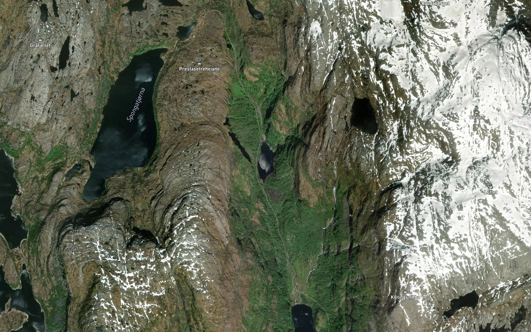 Satellite map of the Setehaugtjorna