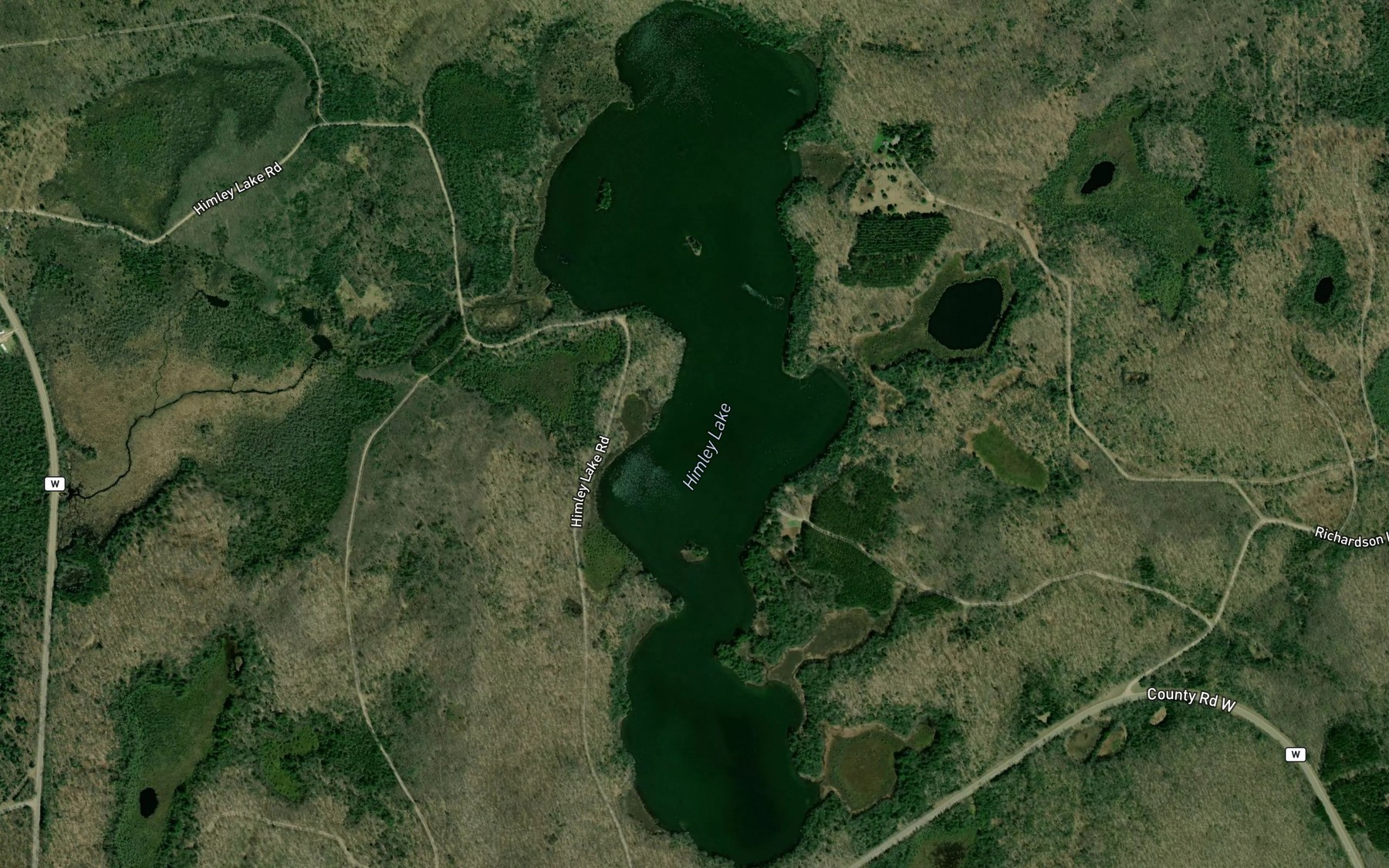 Satellite map of the Himley Lake
