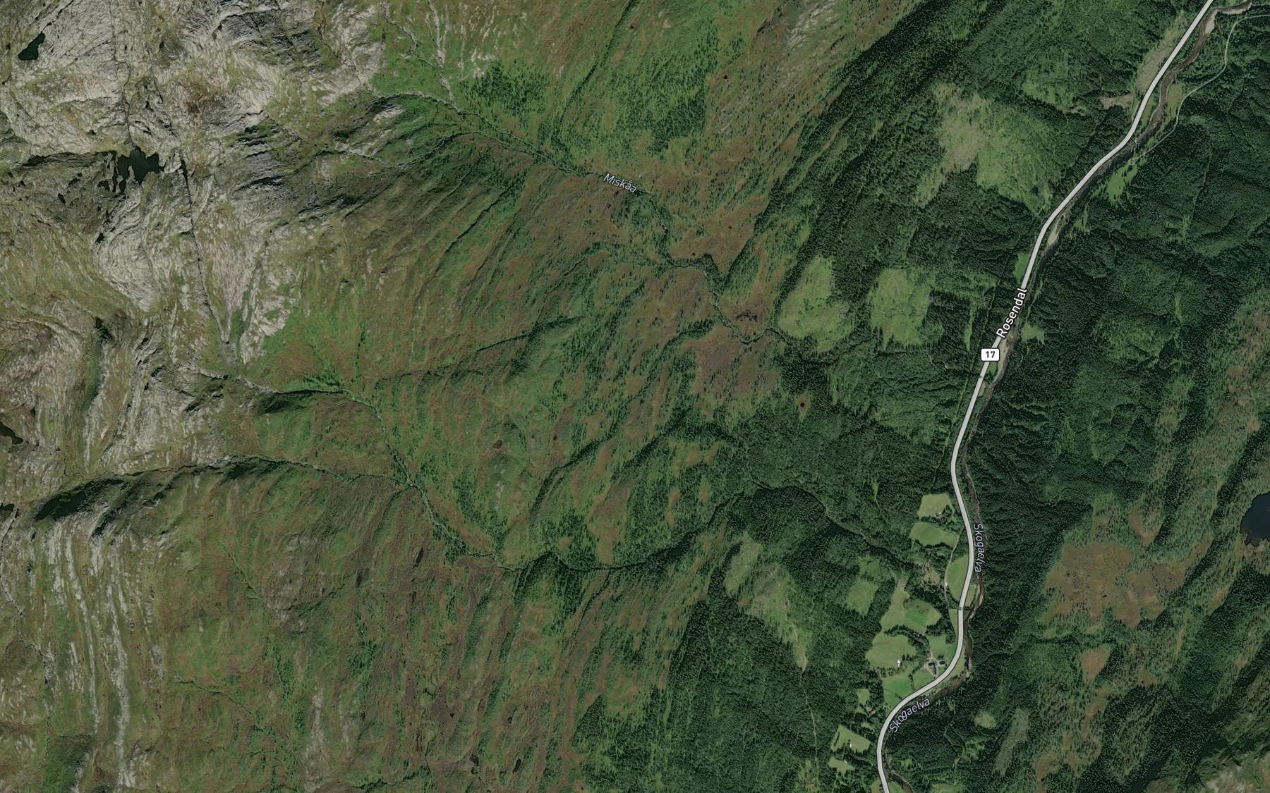 Satellite map of the Nordfjellbekken