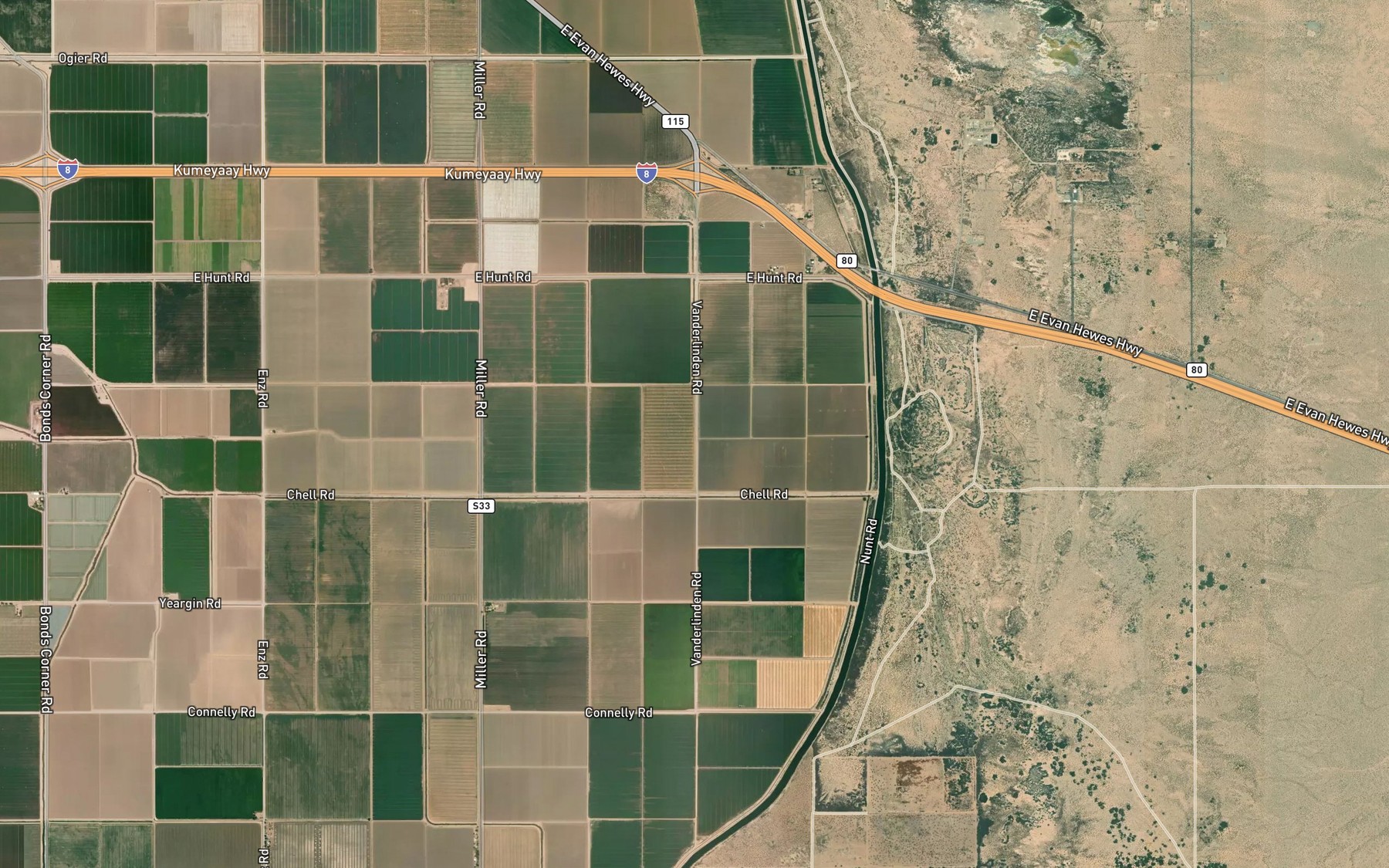 Satellite map of the Lateral Five B