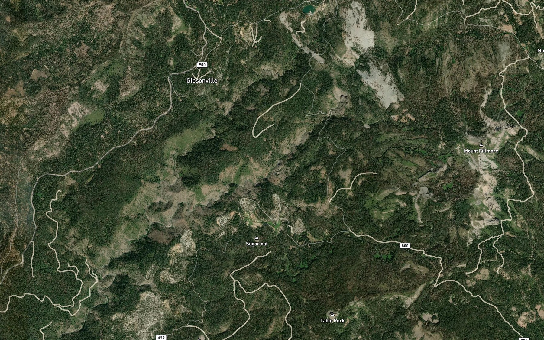 Satellite map of the Potosi Creek