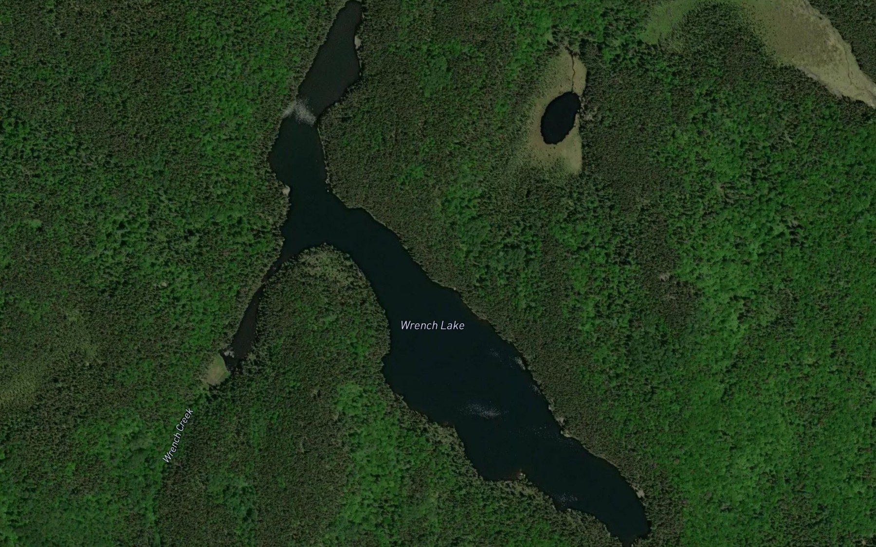 Satellite map of the Wrench Lake