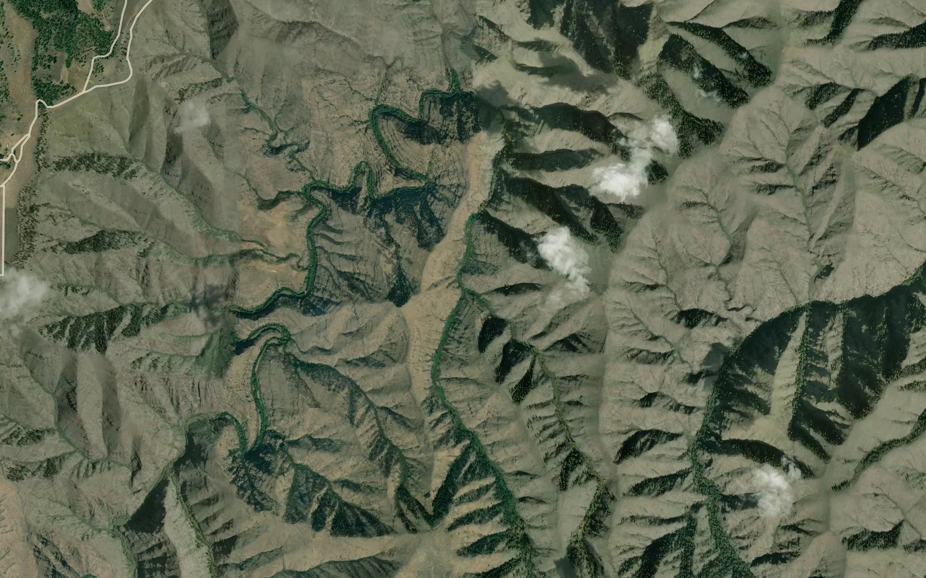 Satellite map of the East Fork Tamarack Creek