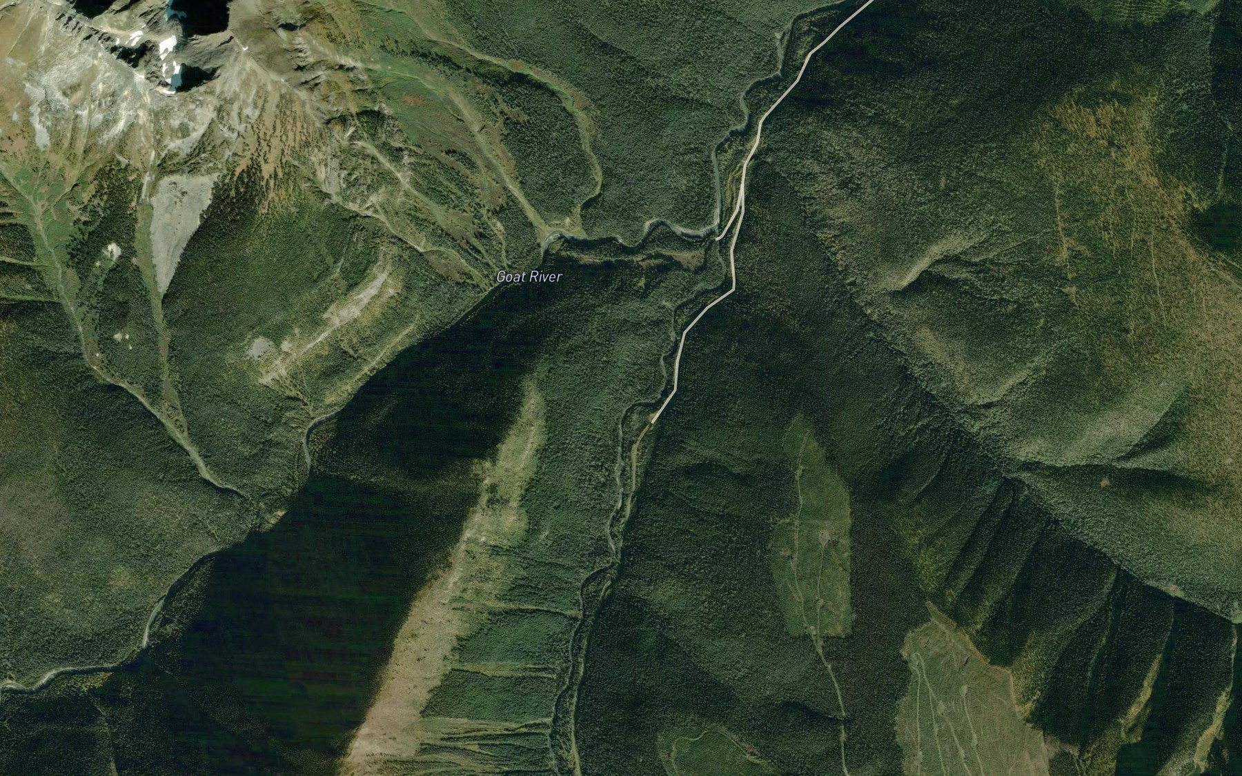 Satellite map of the Milk River