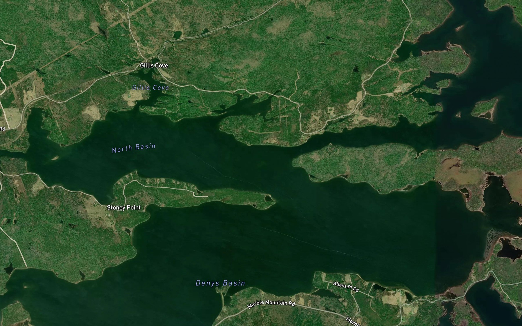 Satellite map of the Morrison Cove