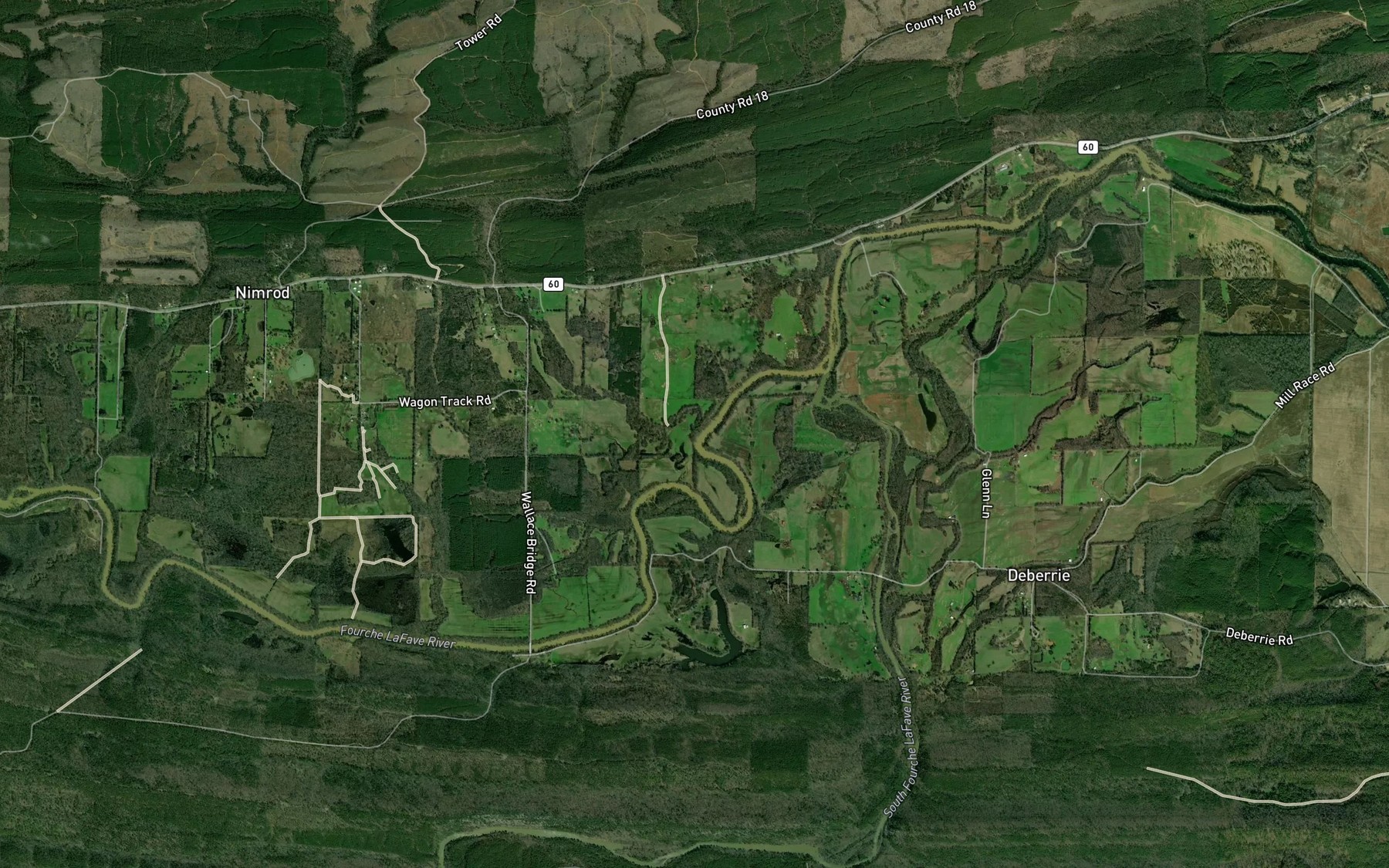 Satellite map of the White Creek