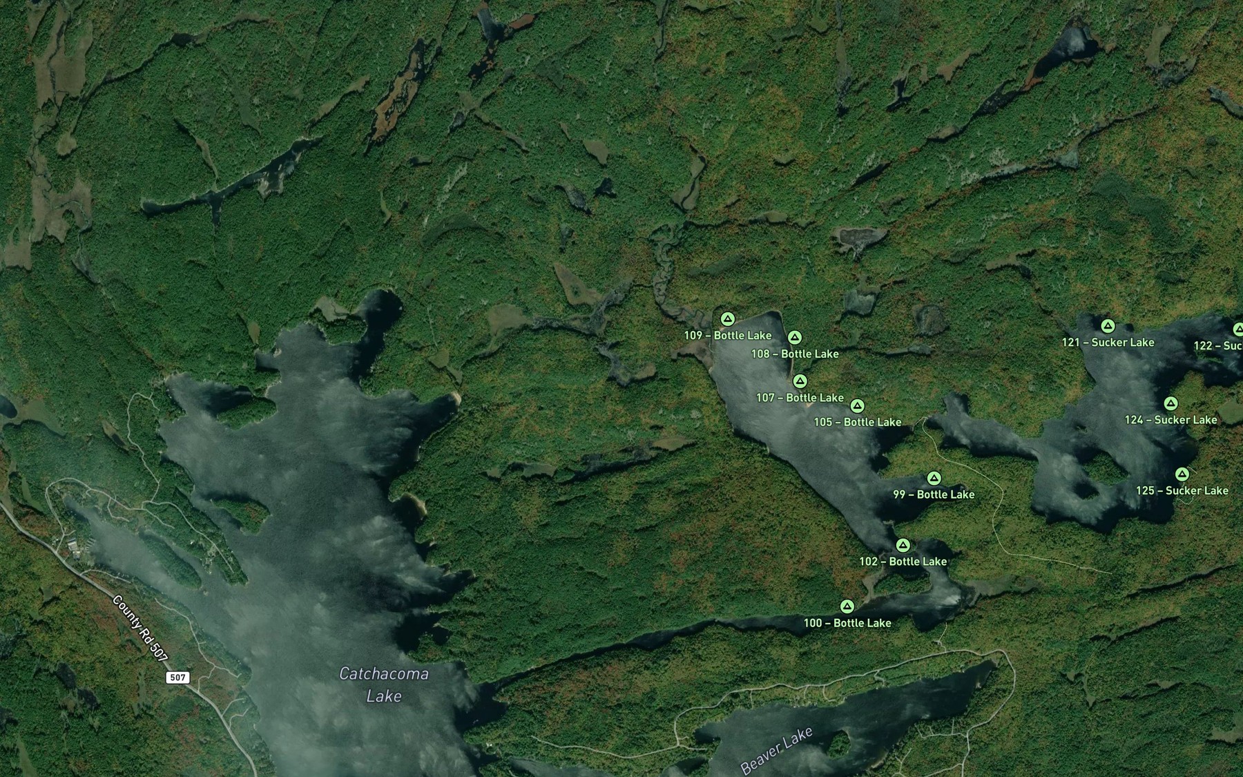 Satellite map of the Stony Creek