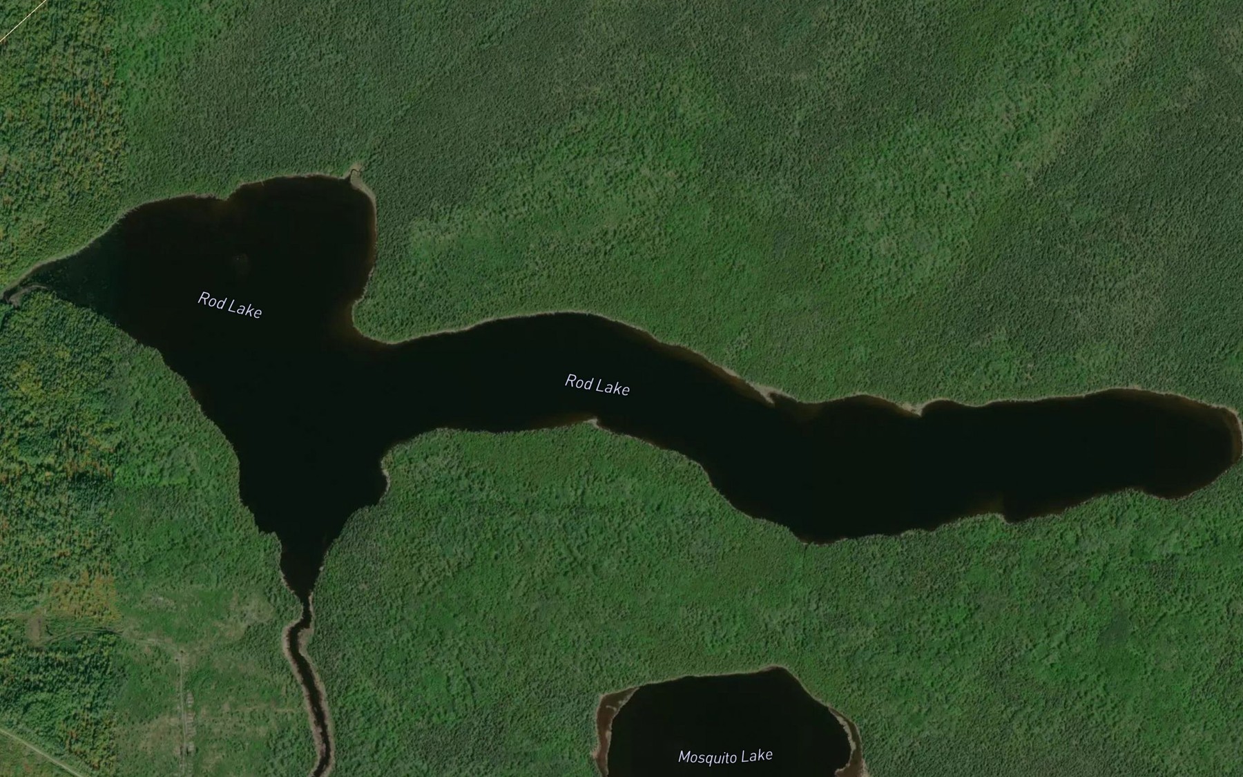 Satellite map of the Rod Lake