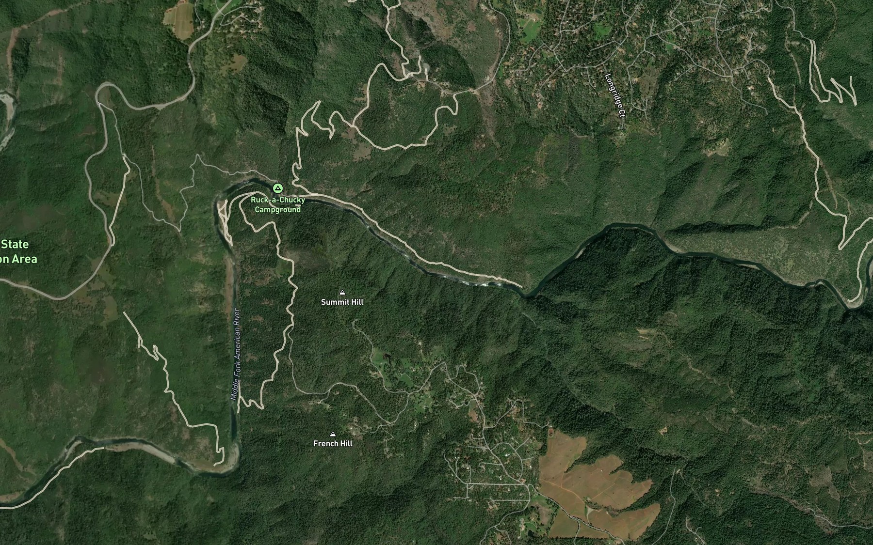 Satellite map of the Ruck-A-Chucky Rapids