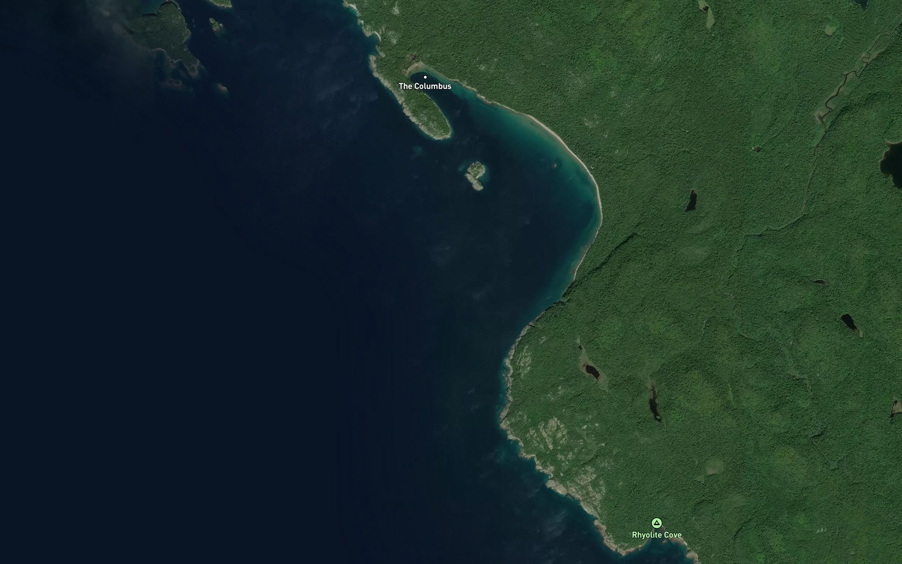 Satellite map of the Gargantua Bay