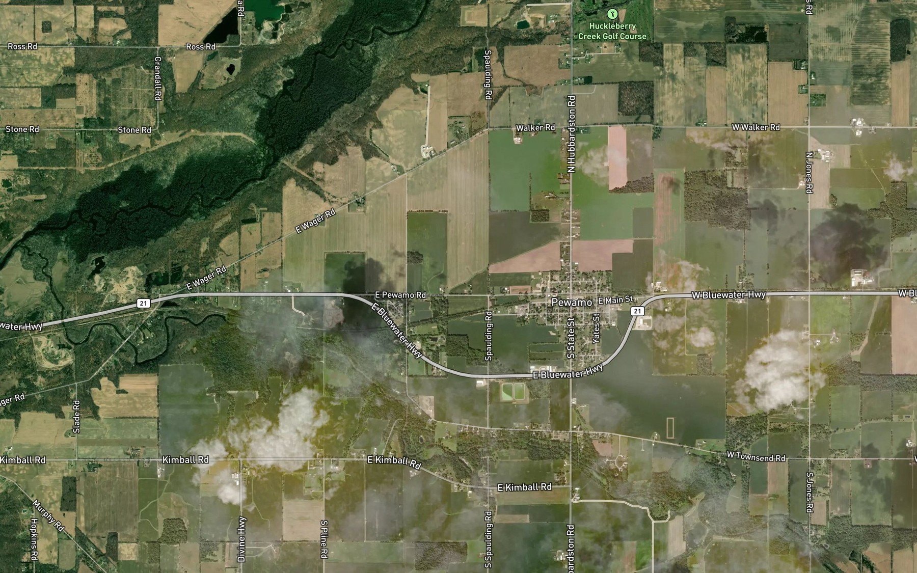 Satellite map of the Ruel Drain