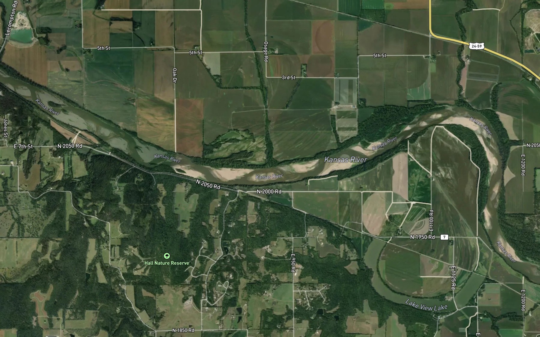 Satellite map of the Stone Horse Creek