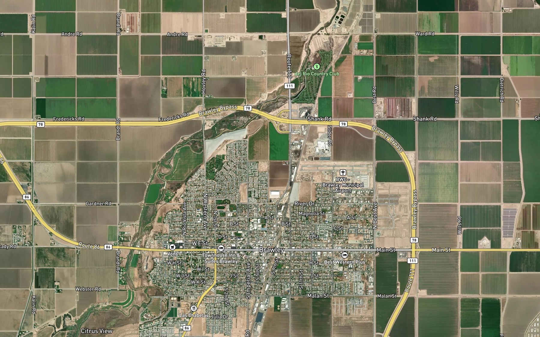 Satellite map of the Stanley Lateral One