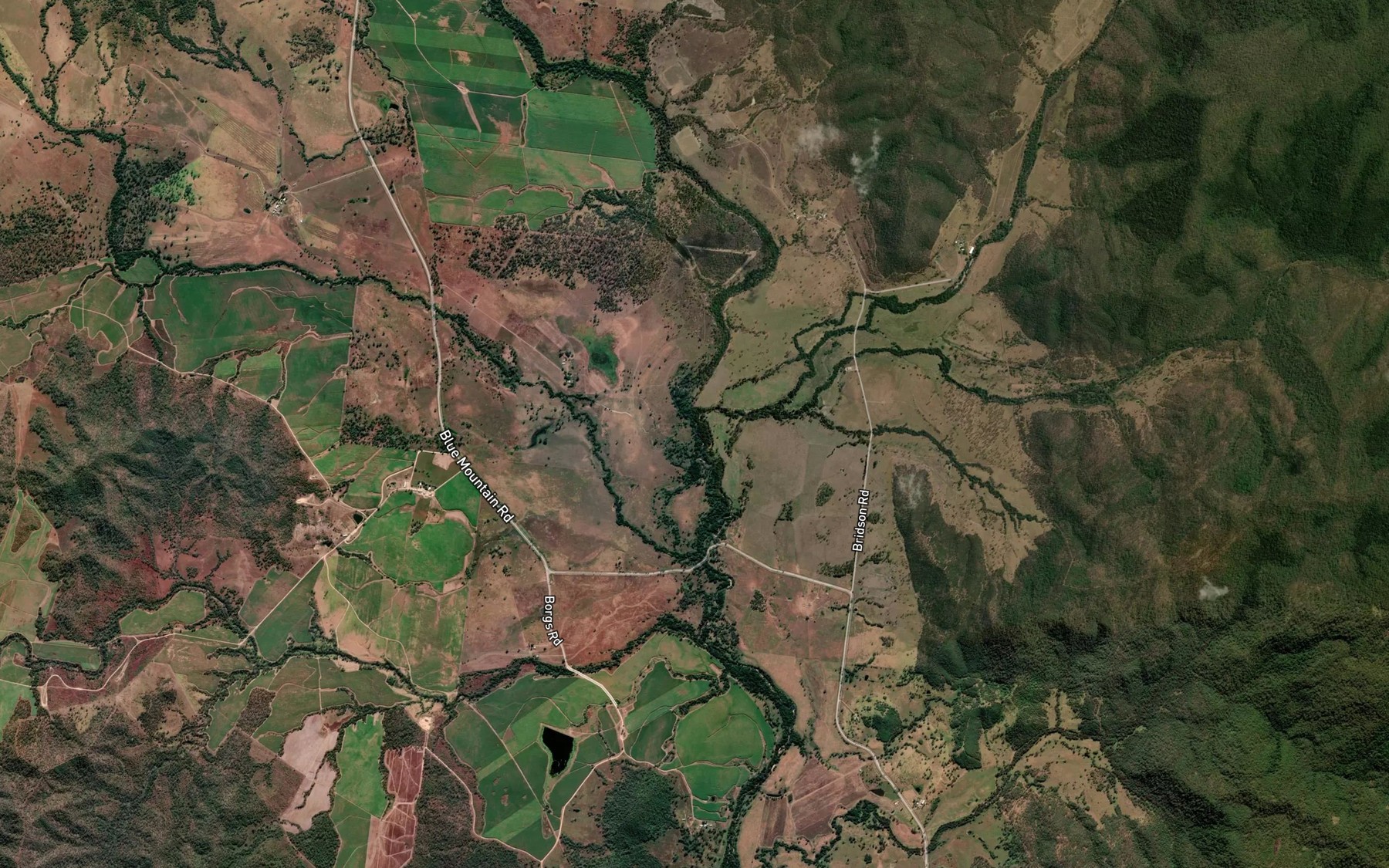 Satellite map of the Running Creek