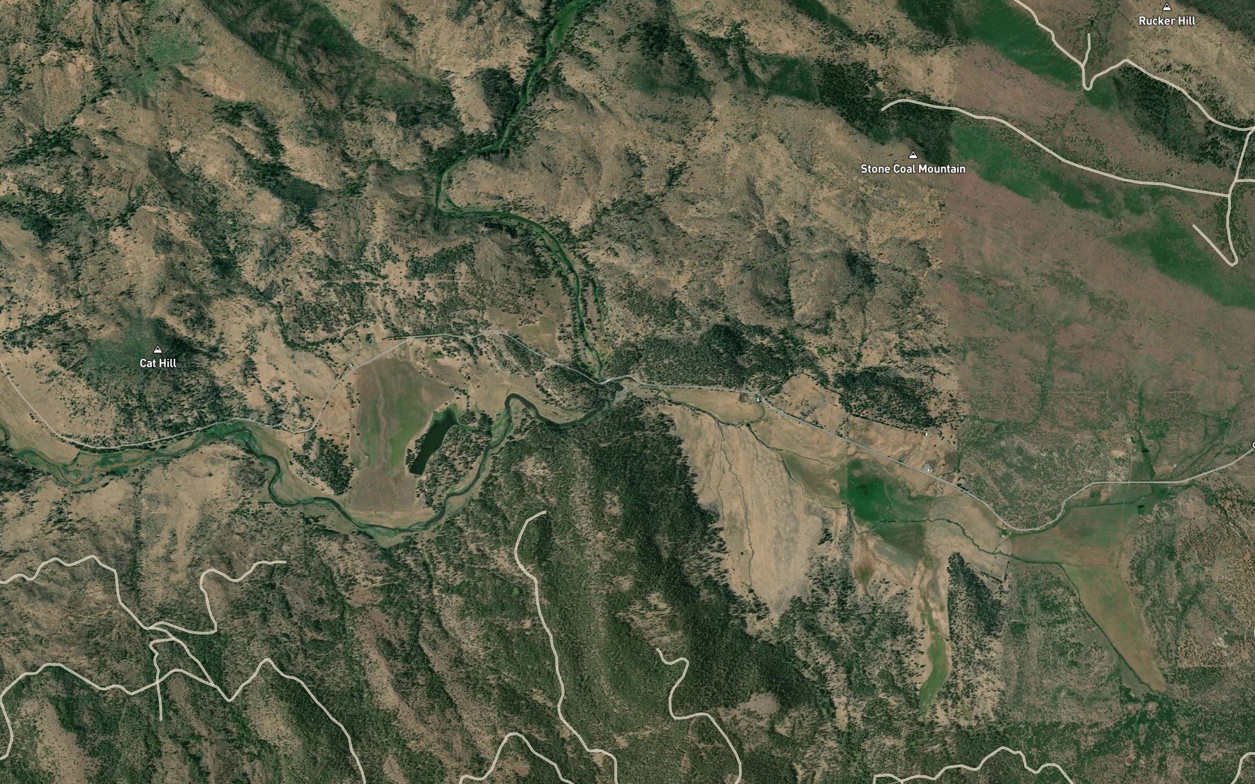 Satellite map of the Stone Coal Creek