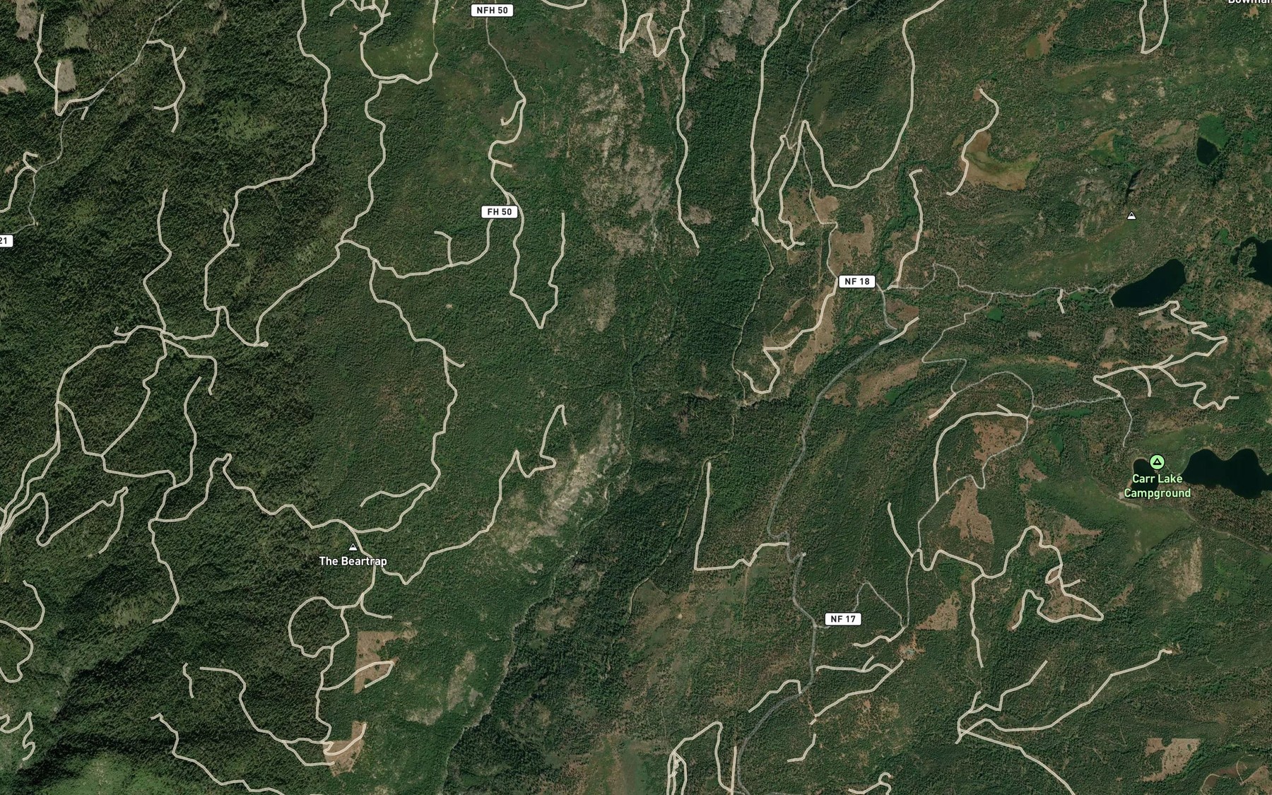 Satellite map of the Texas Creek