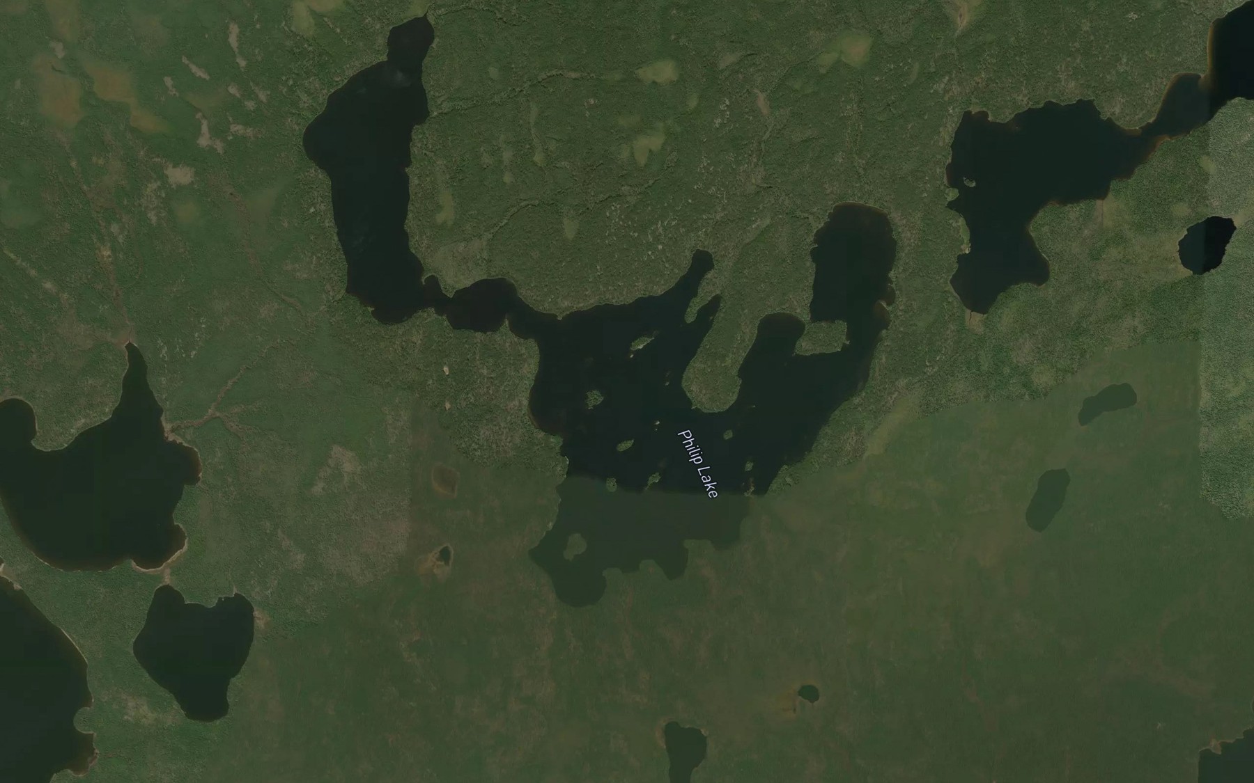 Satellite map of the Philp Lake