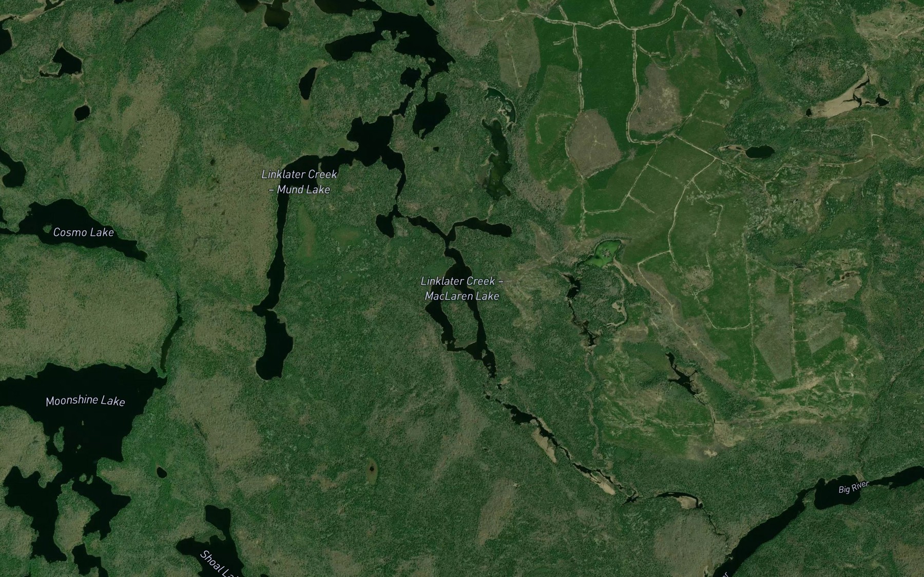 Satellite map of the MacLaren Lake