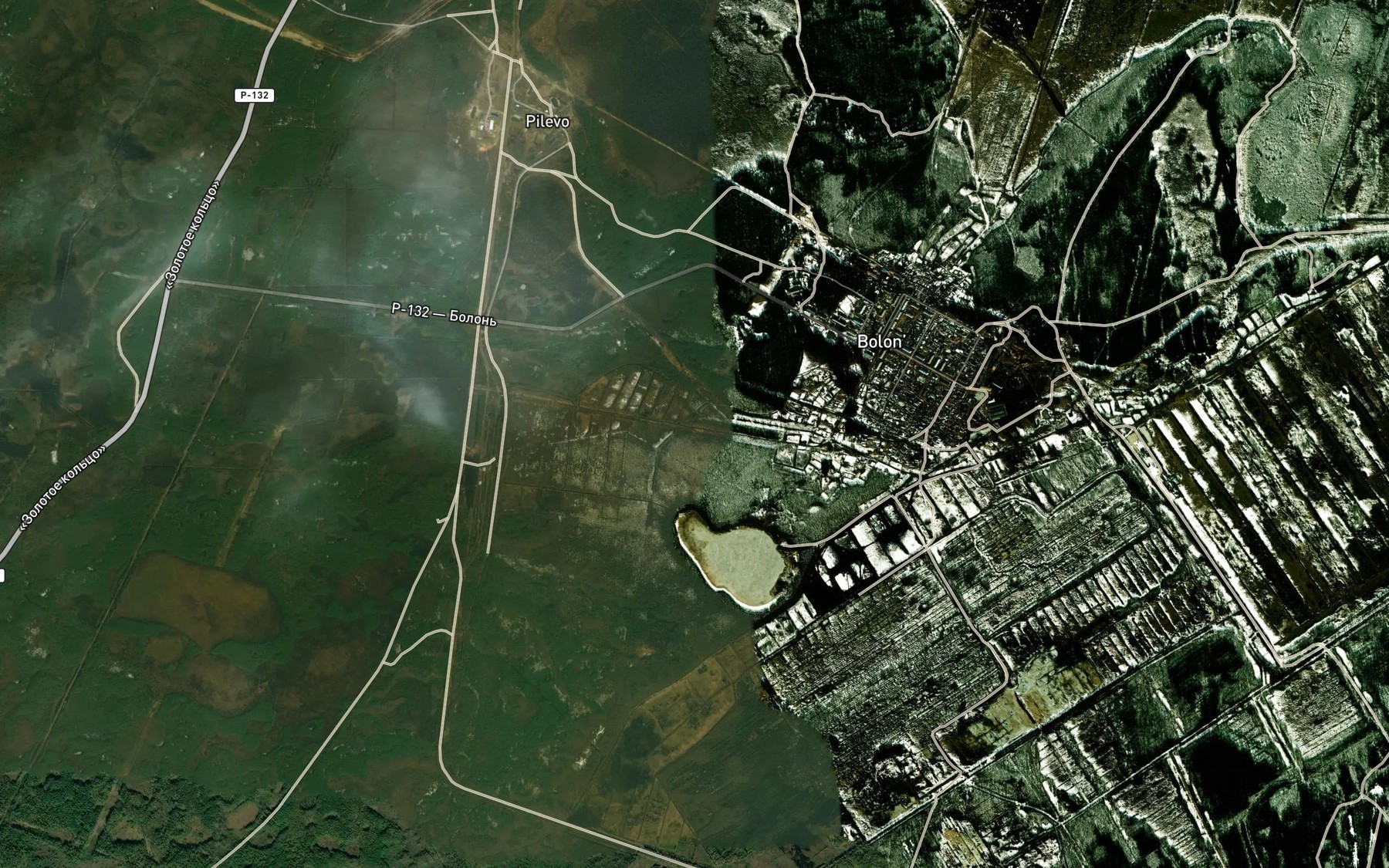 Satellite map of the Ozero Mit'kino
