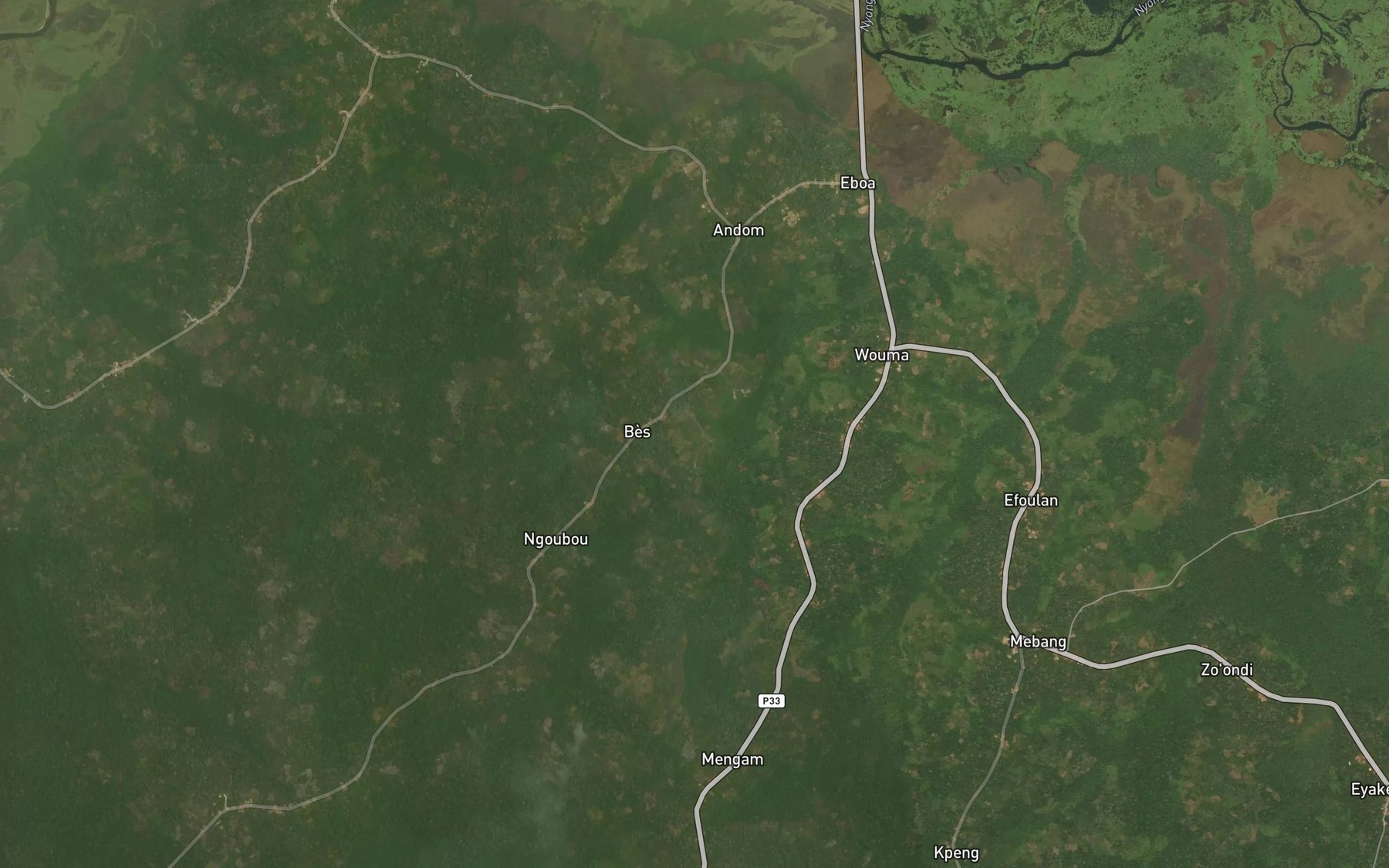 Satellite map of the Nyelbeu