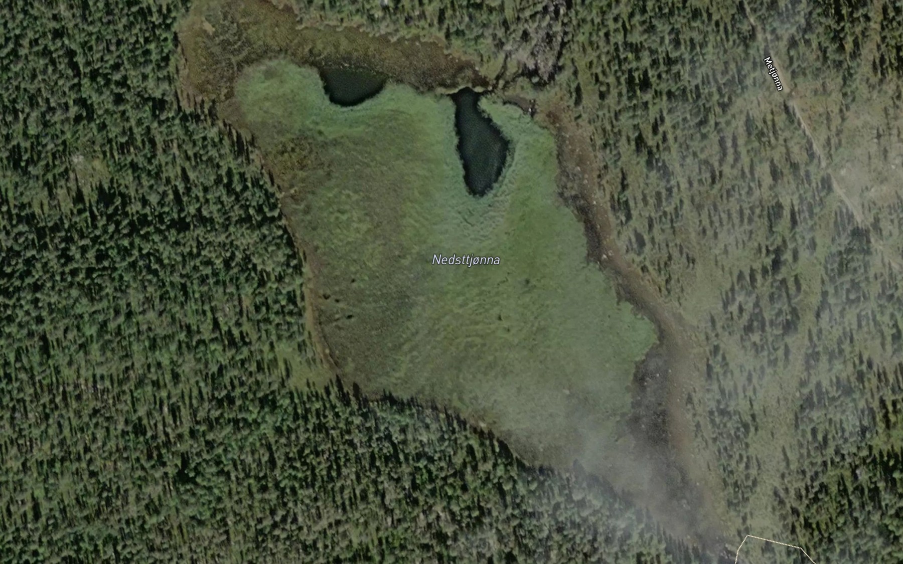 Satellite map of the Sore Leinetjorna