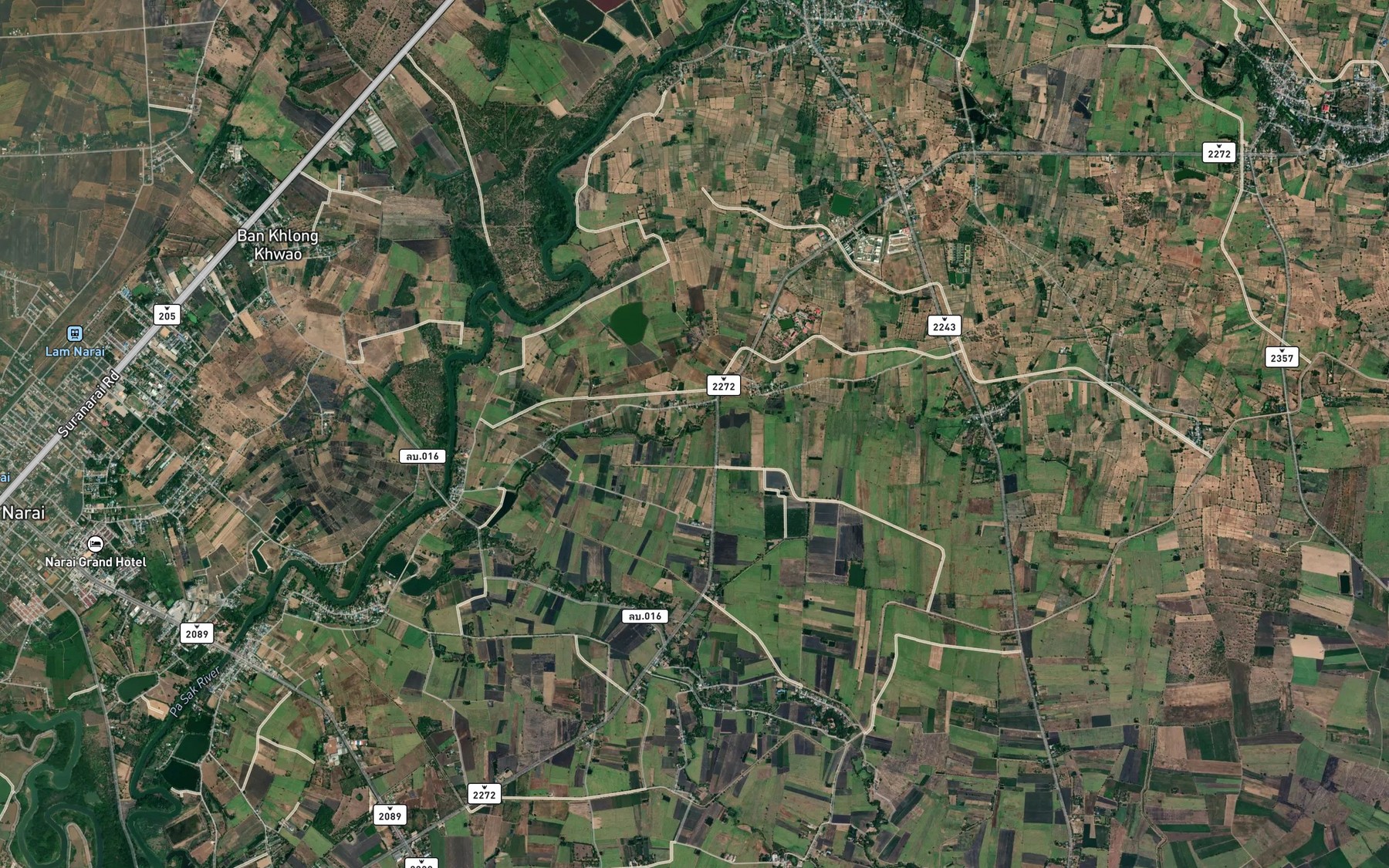Satellite map of the Nong Khra Yai