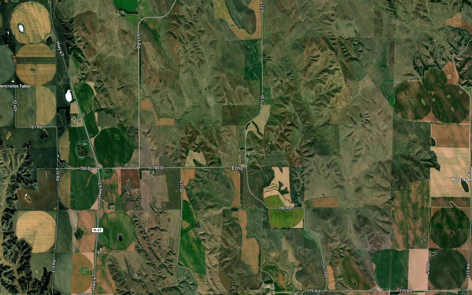 Satellite map of the West Buffalo Creek