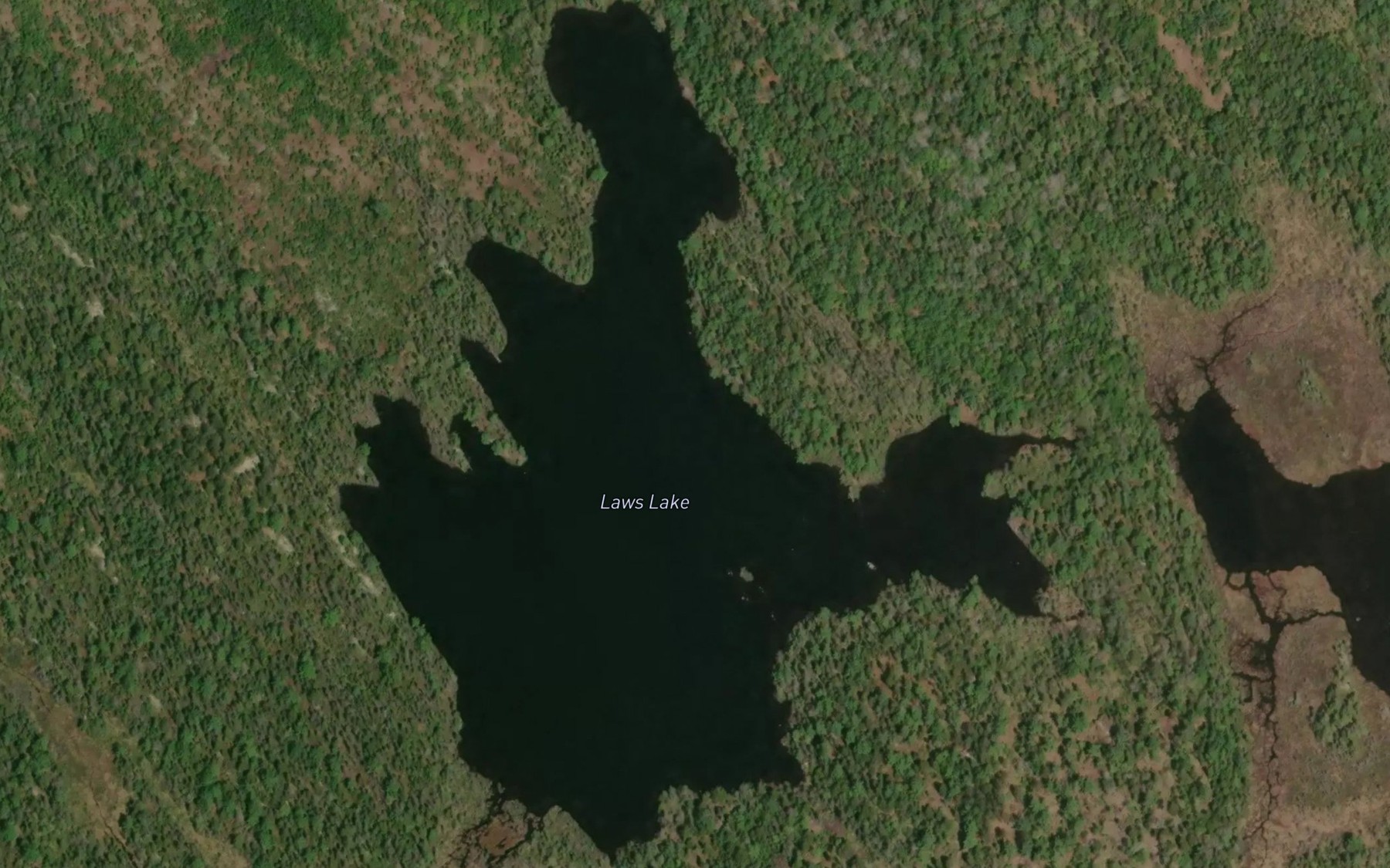 Satellite map of the Laws Lake