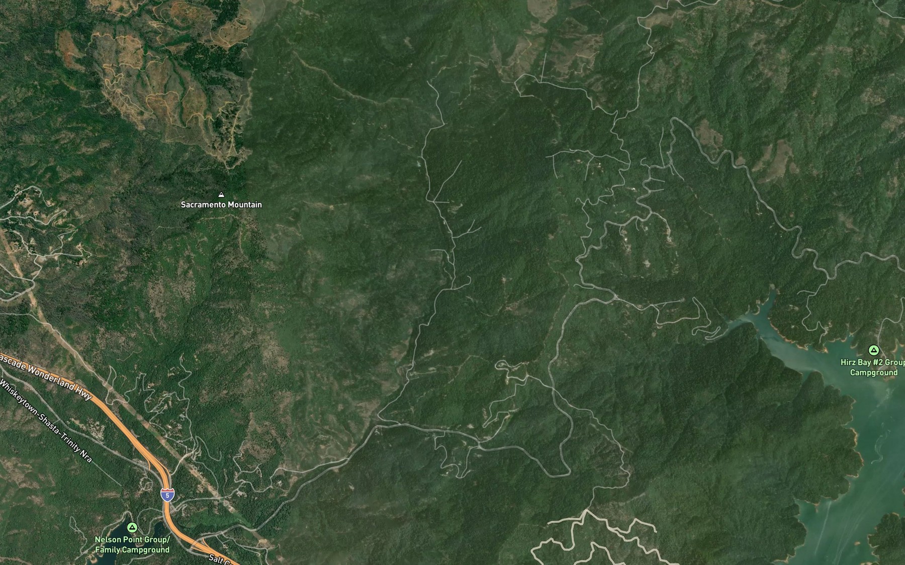 Satellite map of the Moss Creek