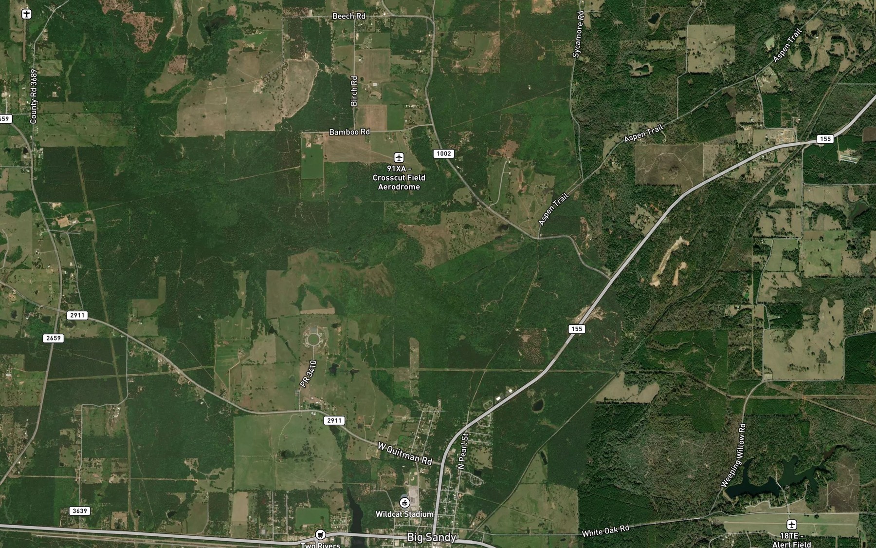 Satellite map of the Ballard Branch