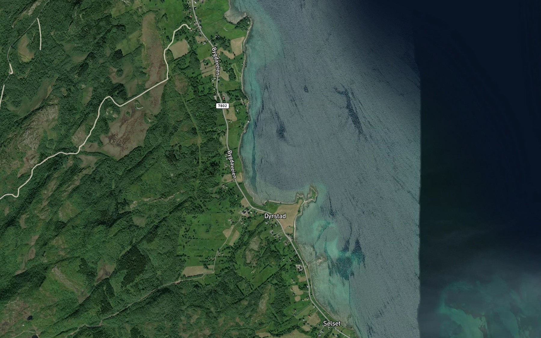 Satellite map of the Dyrstadbukta